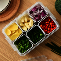 6 Grid Plastic Fridge Container