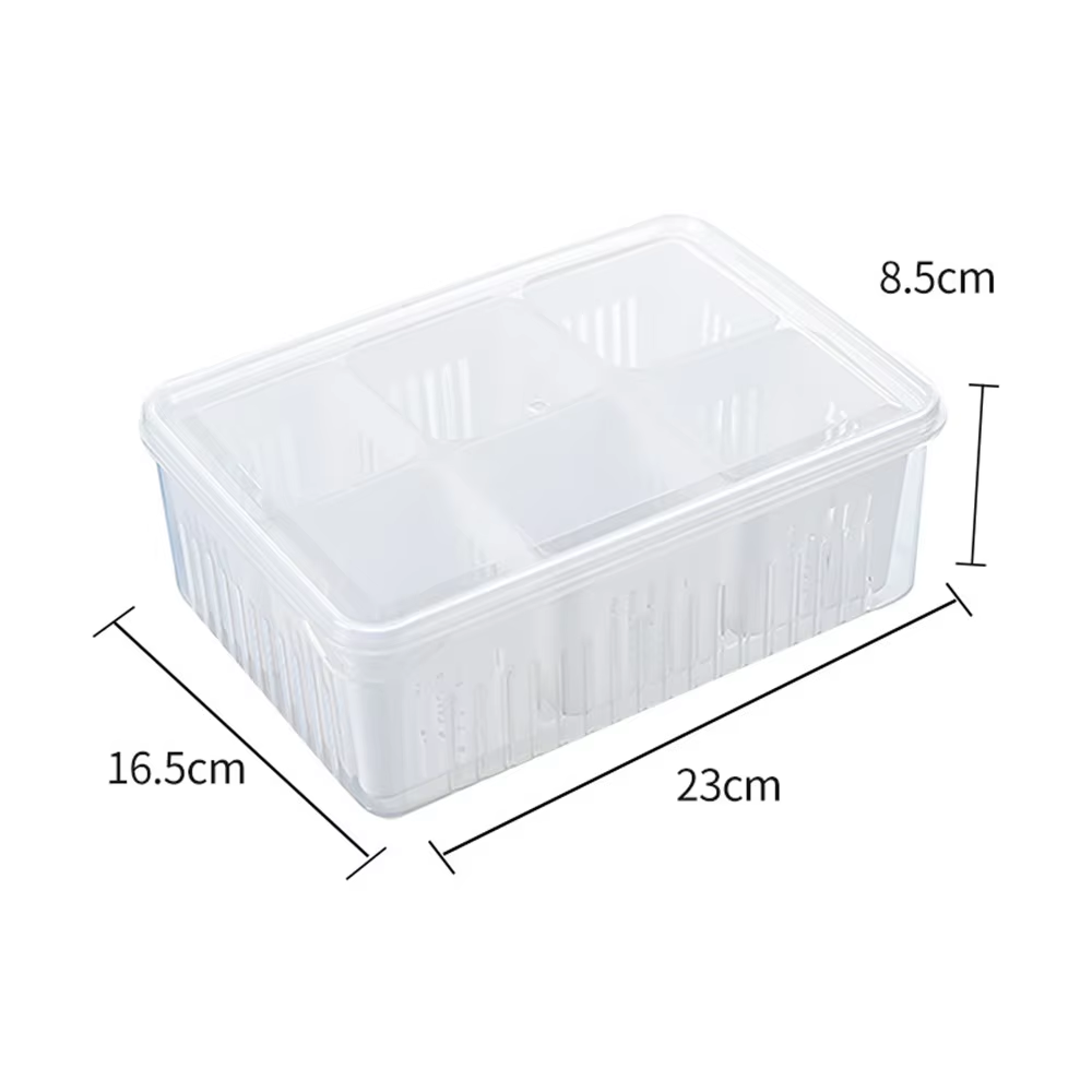 6 Grid Plastic Fridge Container