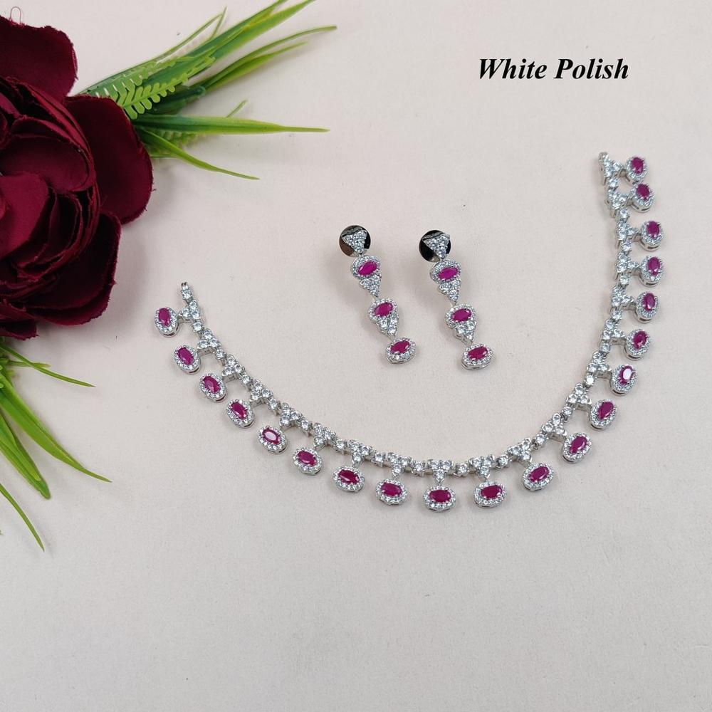 Fashinable American Diamond Necklace Set 