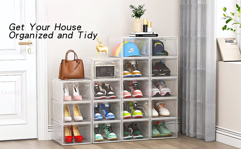 Transparent Shoe Organizer Box