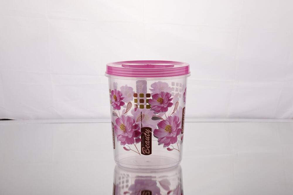 5l Round Plastic Food Container - Color: Transparent