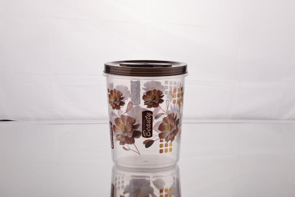 5l Round Plastic Food Container - Color: Transparent