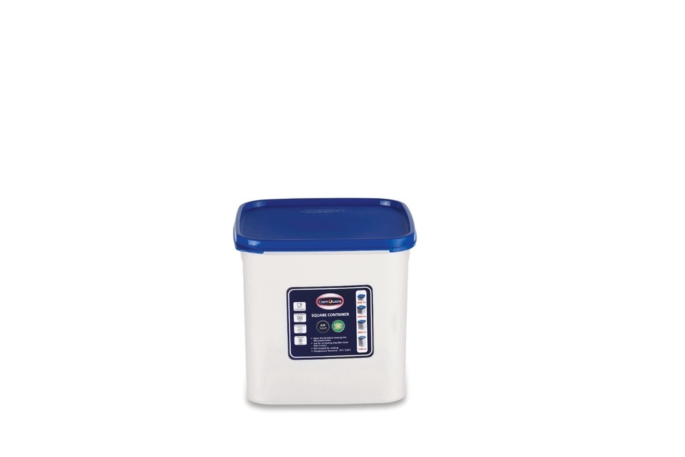 4400ml Plastic Square Airtight Food Container - Color: Transparent