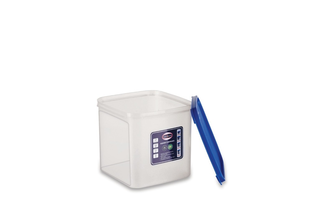 4400ml Plastic Square Airtight Food Container - Color: Transparent
