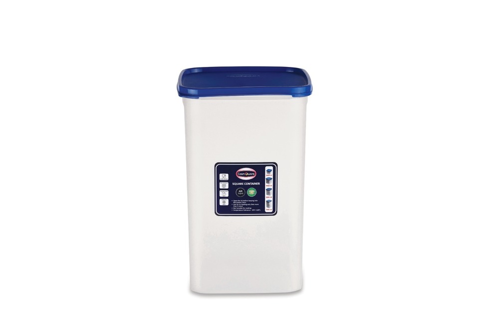 7400ml Plastic Square Airtight Food Container - Color: Transparent