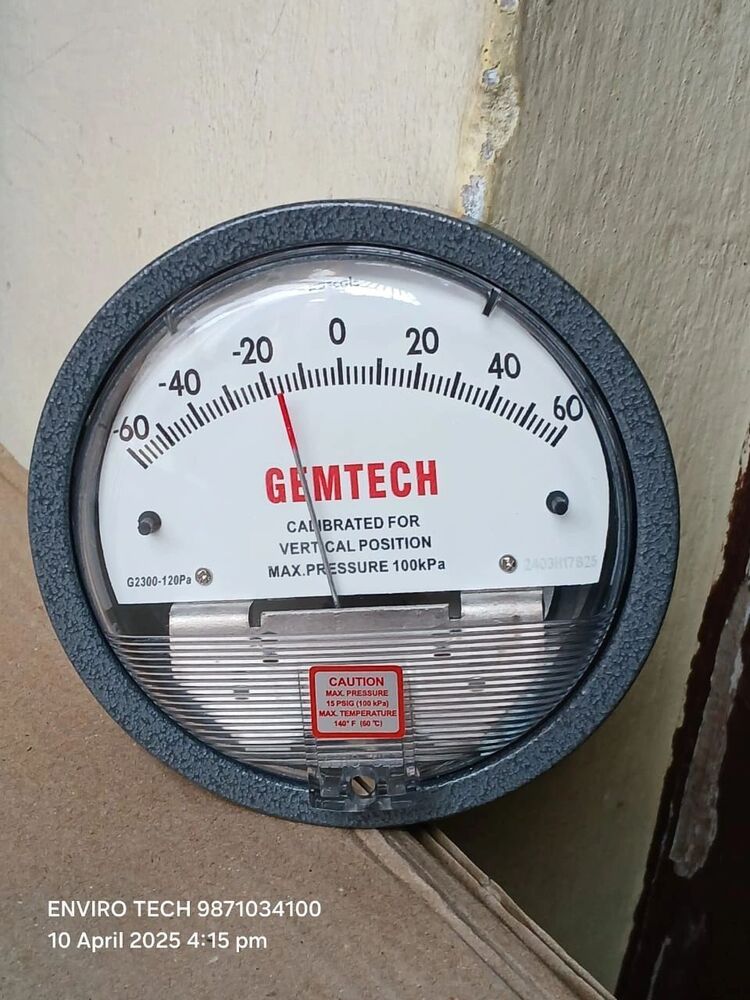 Gemtech Differential Pressure Gauge From Gultekdi Industrial Estate Pune Maharashtra - Accuracy: 2% (-Ha Model 1) Of Fs (3% (-Ha 1.5%) On -0