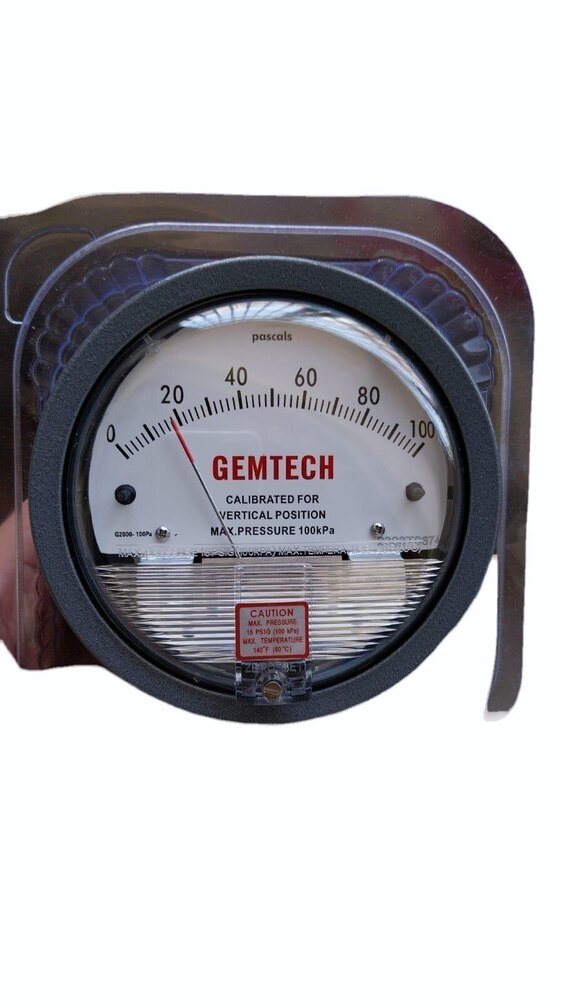 GEMTECH Differential Pressure Gauge Range 30-0-30 PA