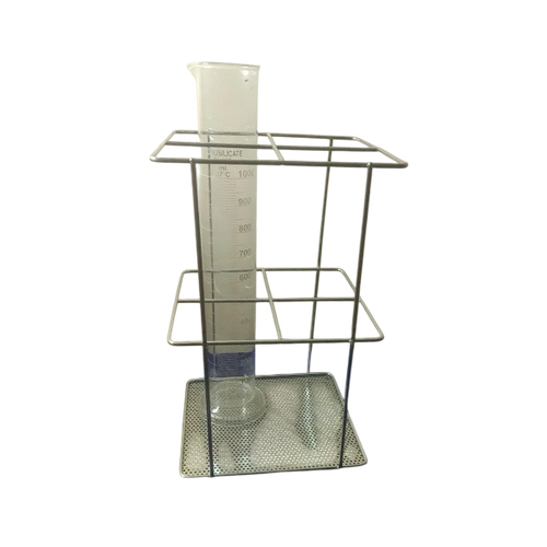 Laboratory Stainless Steel Stand For Measuring Cylinder 1000Ml For 4 Cylinders - Color: Silver