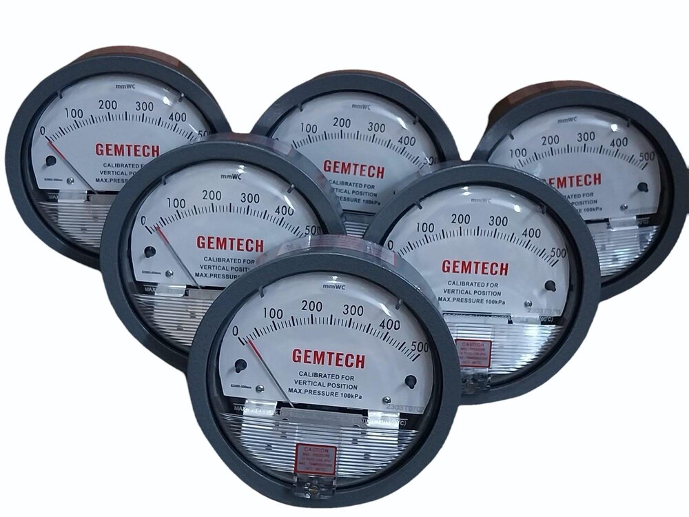 Gemtech Instruments Differential Pressure Gauge Range 250-0-250 Pa - Accuracy: 2% (-Ha Model 1) Of Fs (3% (-Ha 1.5%) On -0