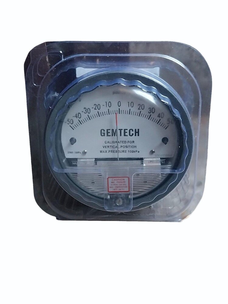 Gemtech Differential Pressure Gauge Range 50-0-50 Pa