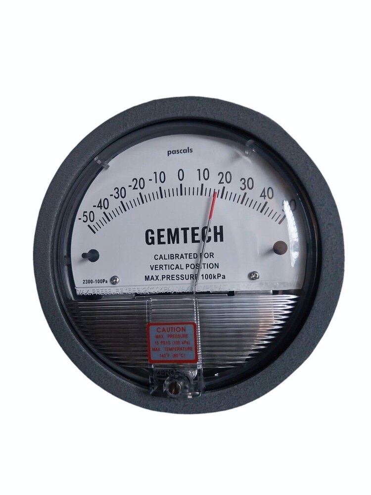 Gemtech Differential Pressure Gauge Range 50-0-50 Pa