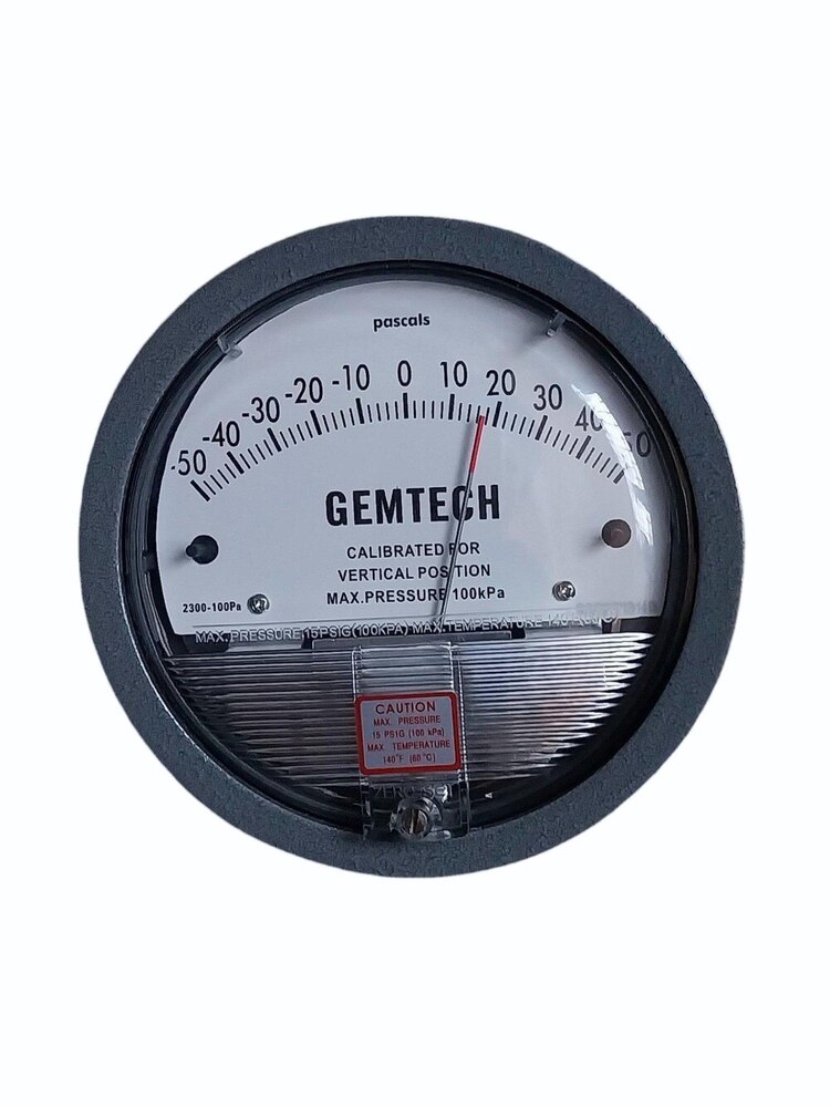 Gemtech Differential Pressure Gauge Range 50-0-50 Pa