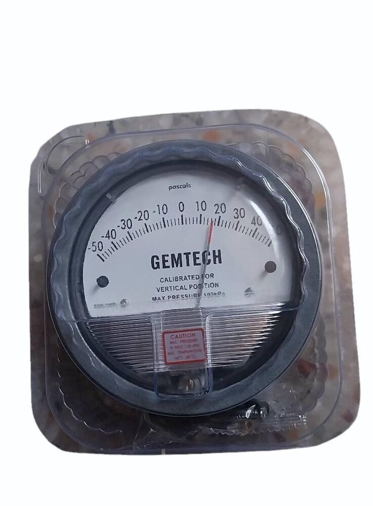 Gemtech Differential Pressure Gauge Range 50-0-50 Pa