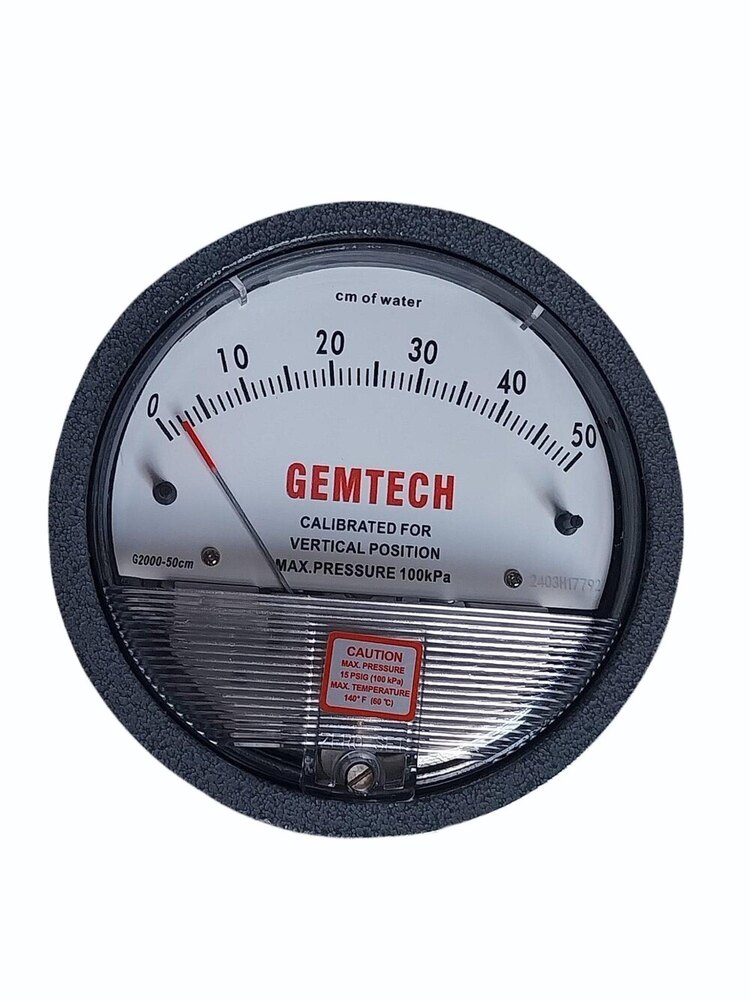 GEMTECH Instruments G2000-250CM Differential Pressure Gage 0-250 CM