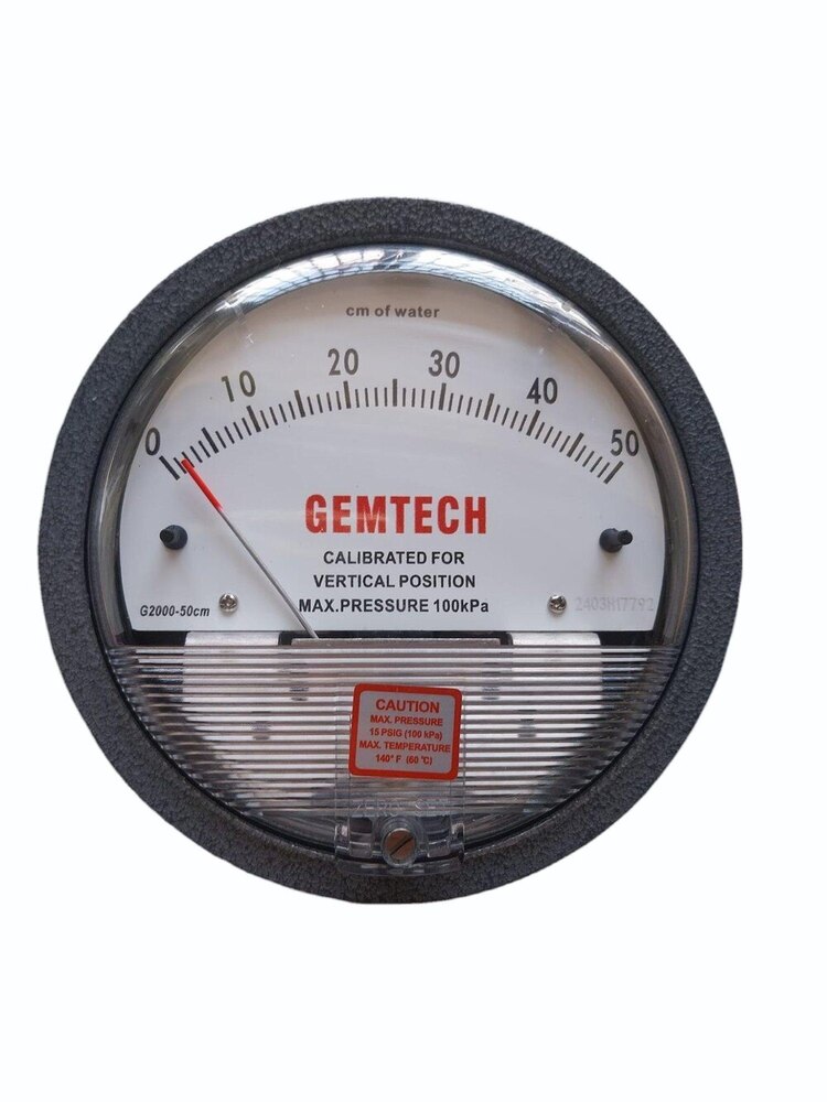 GEMTECH Instruments G2000-250CM Differential Pressure Gage 0-250 CM