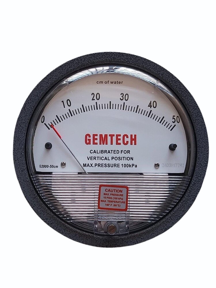 GEMTECH Instruments G2000-250CM Differential Pressure Gage 0-250 CM