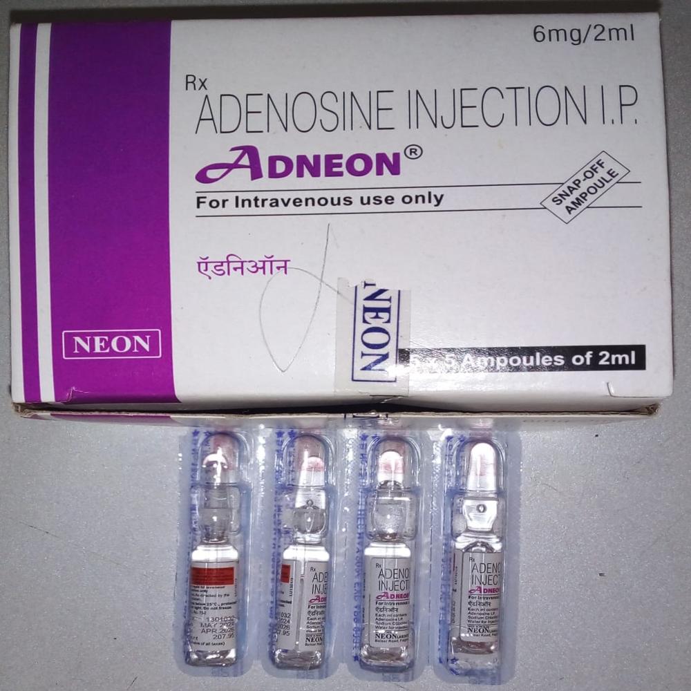 Adneon 2ml - Adenosine Injection I.p, Pack Of 5 Vials | Suitable For Medical Procedures And Enhanced Cardiac Function