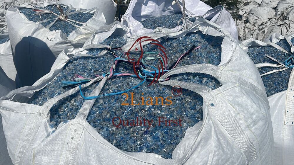 PET bottle flakes Hot washed Sortex Rejection / Blue and transparent