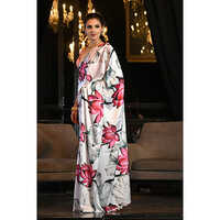 Satin Sarees & Plain Blouse