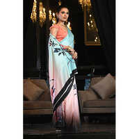 Satin Sarees With Plain Blouse