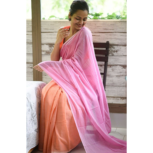 Soft Linen Saree With Tassels - Color: Different Available