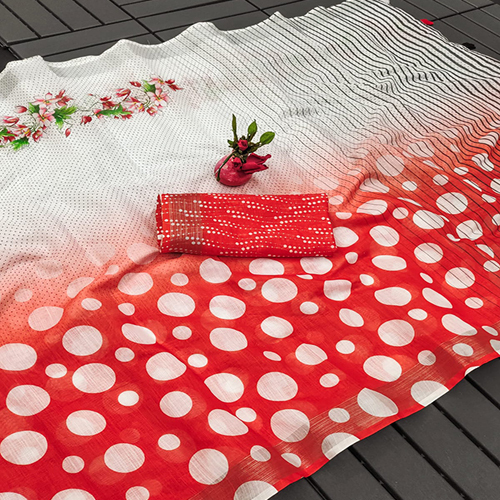 Printed Saree Fabric - Color: Different Available