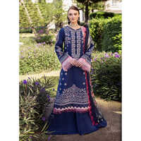 Heavy Work Suit With Cotton Dupatta