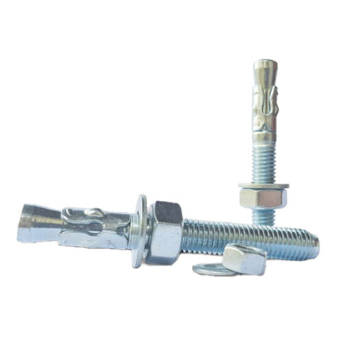Wedge Anchors - Stainless Steel, Standard Size, Silver Finish | Round Shape, Includes Nuts, Grade A, Durable for Industrial Applications