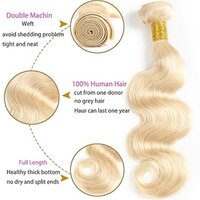 613 Bundles Human Hair 14 Inches Light Blonde Color Body Wave Hair Bundles