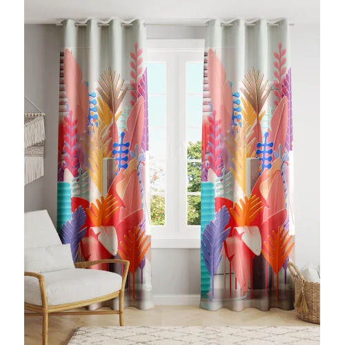 Printed Luxury Curtain - Color: Multi Colour
