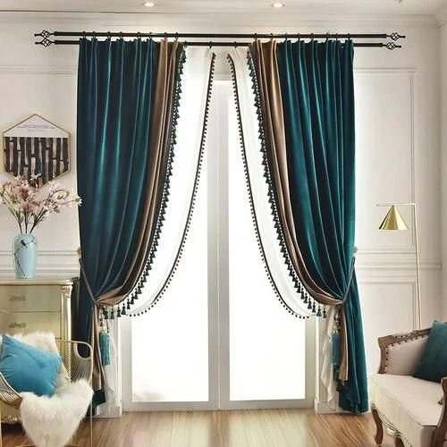 Window Curtains - Color: Blue