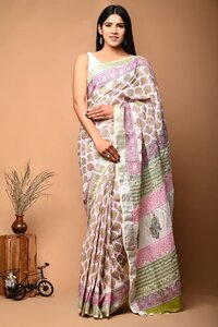 linen silk saree