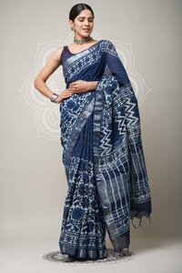 linen silk saree