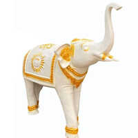 Fiber Elephant Statue - Color: White