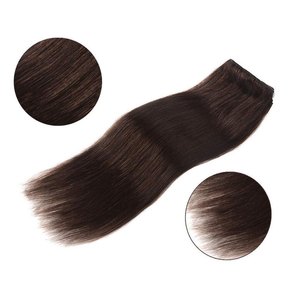 5 टुकड़ाs  Remy Clip in Hair Extensions  Dark Brown Color Remy Human Hair Extension