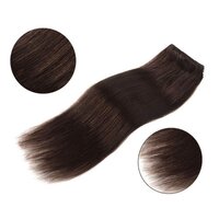 5 Pieces  Remy Clip In Hair Extensions  Dark Brown Color Remy Human Hair Extension - Design: N/a