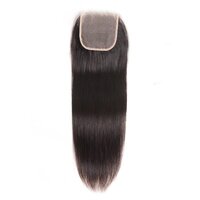 South Indian Temple Remy 4x4 Lace Closure 100% Human Hair, Swiss Lace Natural Black, 18 Inches