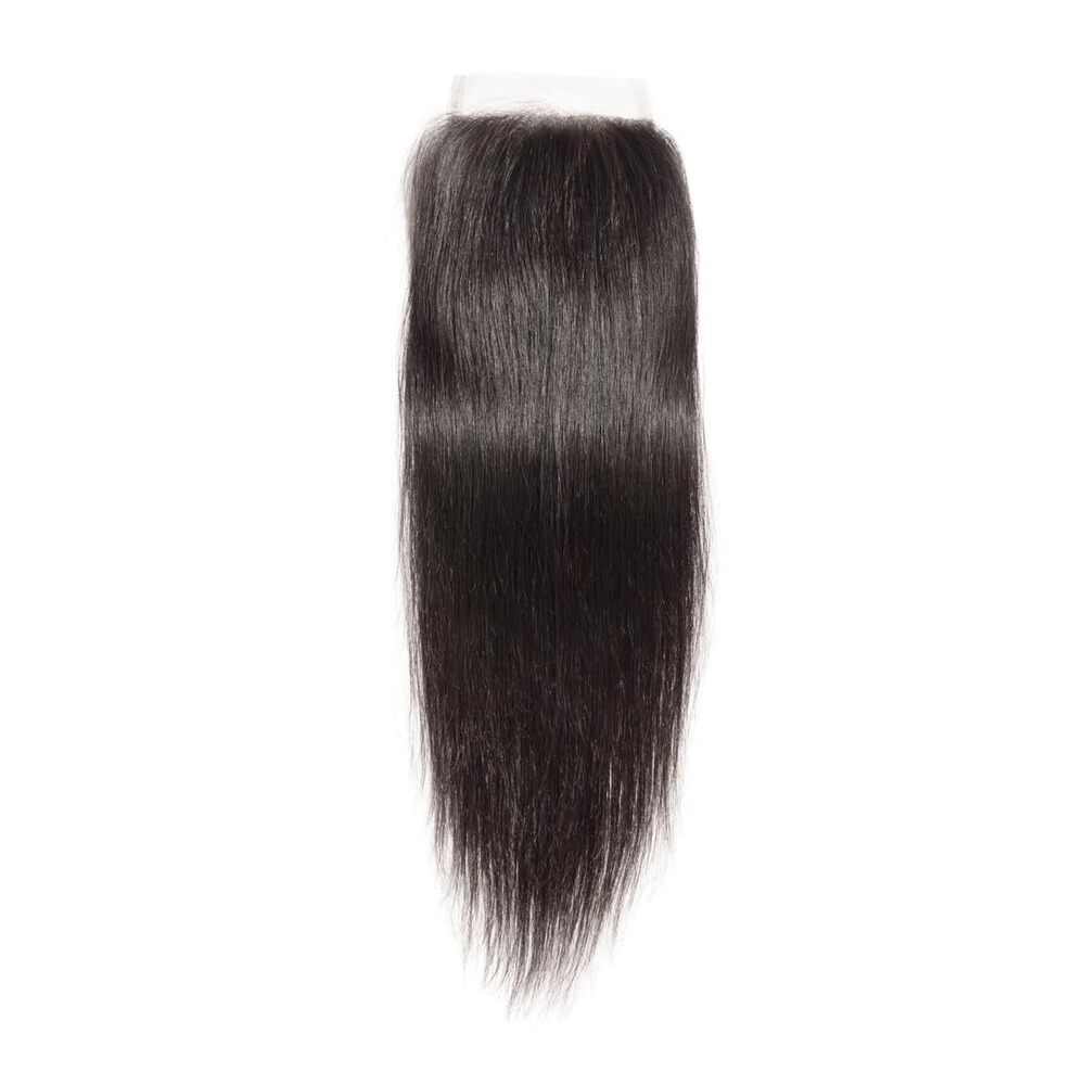 South Indian Temple Remy 4x4 Lace Closure 100% Human Hair, Swiss Lace Natural Black, 18 Inches