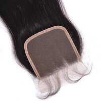 South Indian Temple Remy 4x4 Lace Closure 100% Human Hair, Swiss Lace Natural Black, 18 Inches