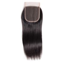 South Indian Temple Remy 4x4 Lace Closure 100% Human Hair, Swiss Lace Natural Black, 18 Inches