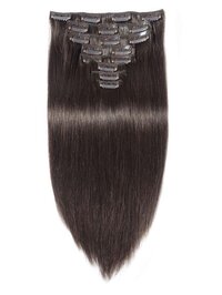 Indian Natural Straight Human Hair Clip In Extensions