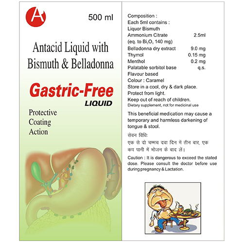 500ml Antacid Liquid With Bismuth And  Belladonna Syrup