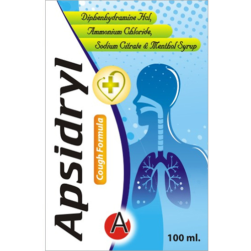 100ml Diphenhydramine HCL Ammonium Chloride Sodium Citrate And Menthol Cough Syrup