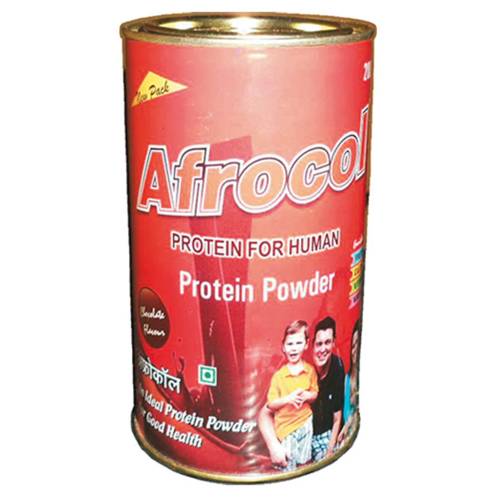 AFROCOL Protein Powder - 100% Pure Chocolate Flavor, 200g Size | Promotes Healthy Growth, 24-Month Shelf Life, Ideal with Milk or Water