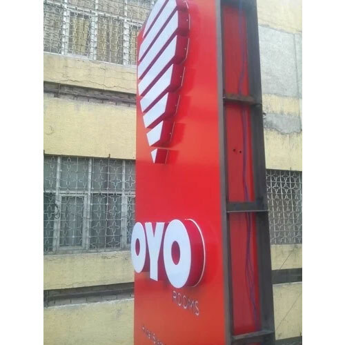 ACP With Acrylic Letters - Acrylic Material Standard Size Red Color Electric Power Supply Waterproof 1-Year Warranty for Indoor and Outdoor Use