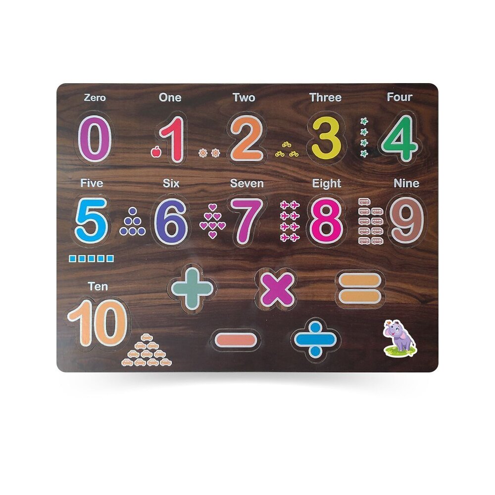 Wooden Educational Learning Numeric Puzzle - Wooden Material, Square Shape, Brown Color | Engaging Tool For Number Recognition And Problem Solving Skills