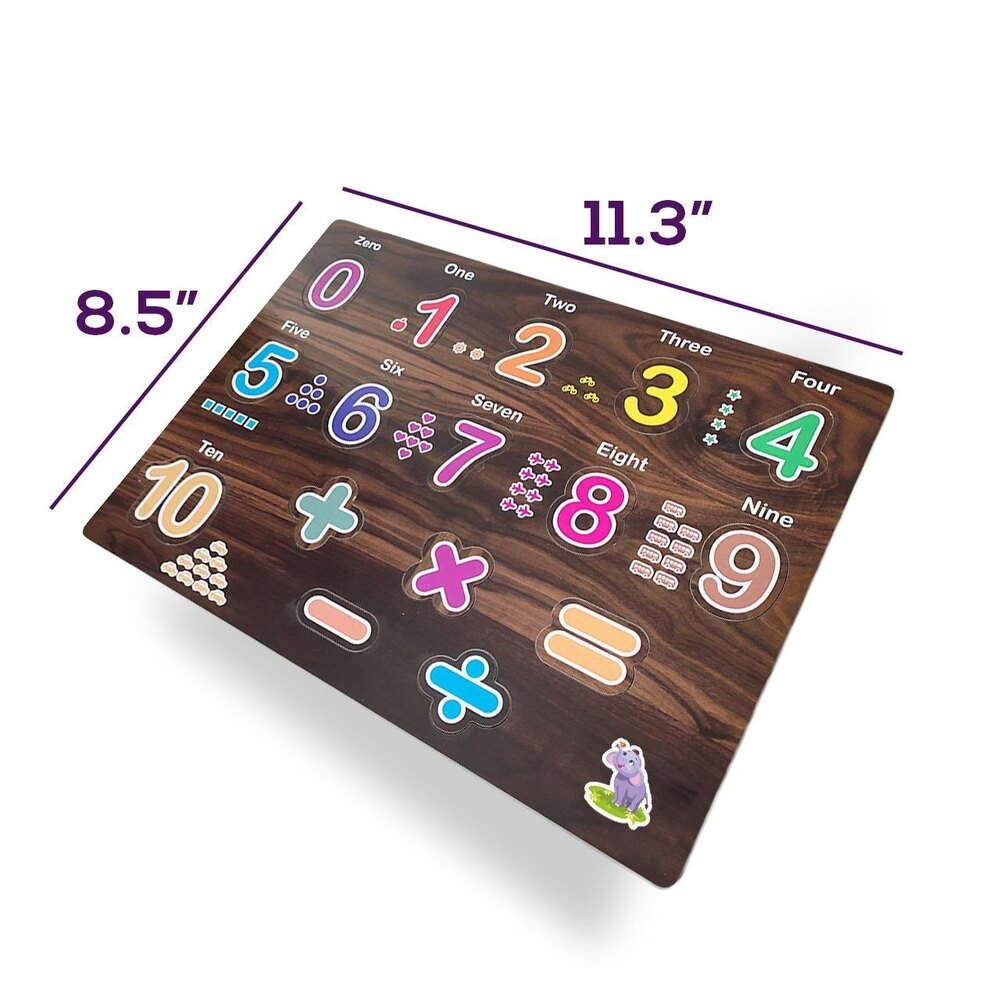 Wooden Educational Learning Numeric Puzzle - Wooden Material, Square Shape, Brown Color | Engaging Tool For Number Recognition And Problem Solving Skills