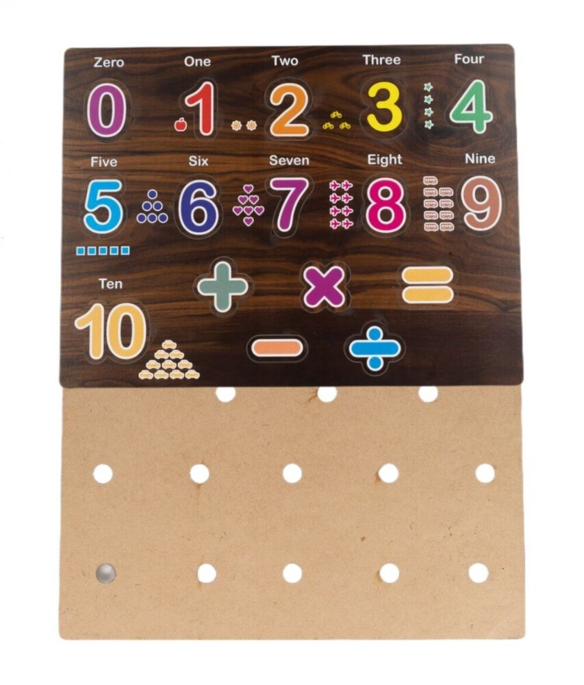 Wooden Educational Learning Numeric Puzzle - Wooden Material, Square Shape, Brown Color | Engaging Tool For Number Recognition And Problem Solving Skills