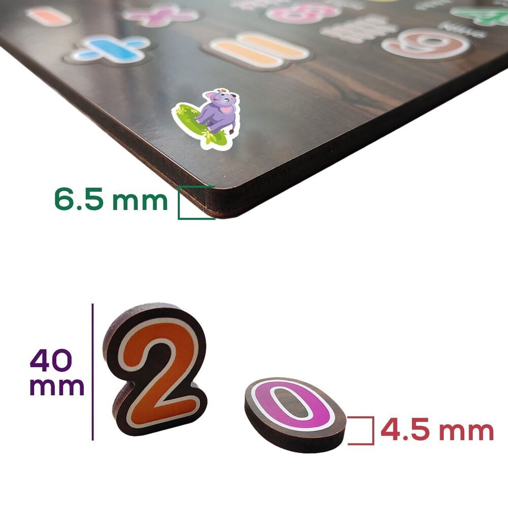 Wooden Educational Learning Numeric Puzzle - Wooden Material, Square Shape, Brown Color | Engaging Tool For Number Recognition And Problem Solving Skills