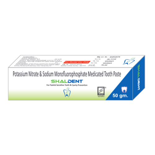 Shaldent Tooth Paste - Feature: Potassium Nitrate Bp 5%W/W Sodium Monofluorphosphate Usp 0.7% W/W